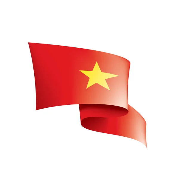 베트남 국기, 흰 배경 위의 벡터 일러스트 — 스톡 벡터