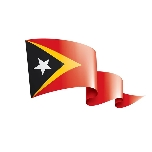 Ανατολική σημαία timor, διανυσματική απεικόνιση σε λευκό φόντο — Διανυσματικό Αρχείο