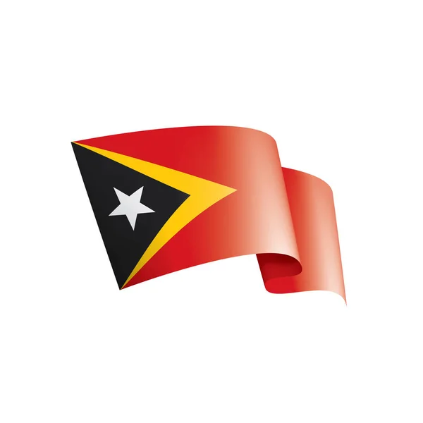 Bandera de Timor Oriental, ilustración vectorial sobre fondo blanco — Archivo Imágenes Vectoriales