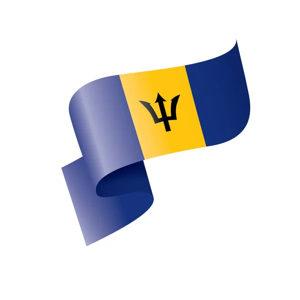 Barbados flagga, vektor illustration på en vit bakgrund — Stock vektor