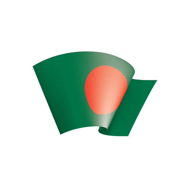 孟加拉国国旗，白色背景上的矢量插图 — 图库矢量图片