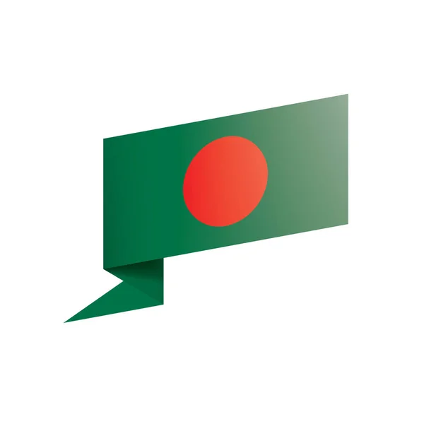 Flagge Bangladeschs, Vektorabbildung auf weißem Hintergrund — Stockvektor
