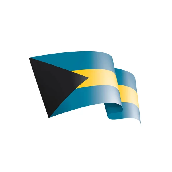 Багамський прапор, векторна ілюстрація на білому тлі — стоковий вектор