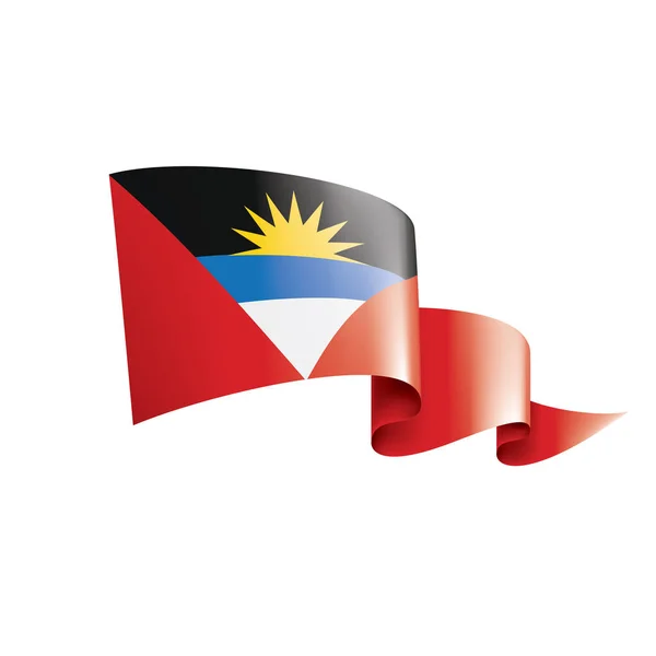 Bandera de Antigua y Barbuda, ilustración vectorial sobre fondo blanco — Vector de stock
