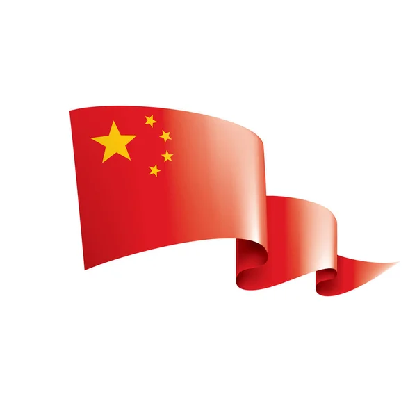 Флаг Китая, векторная иллюстрация на белом фоне. — стоковый вектор