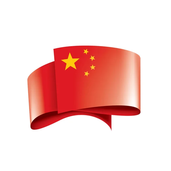 China-Flagge, Vektorabbildung auf weißem Hintergrund. — Stockvektor