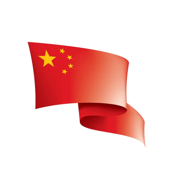 China vlag, vector illustratie op een witte achtergrond. — Stockvector