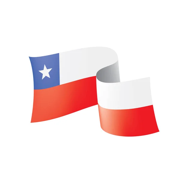 Bandera de Chile, ilustración vectorial sobre fondo blanco. — Vector de stock