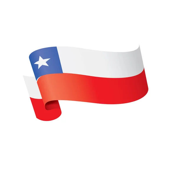 Bandera de Chile, ilustración vectorial sobre fondo blanco. — Archivo Imágenes Vectoriales