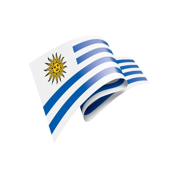 Bandeira do Uruguai, ilustração vetorial sobre fundo branco. — Vetor de Stock