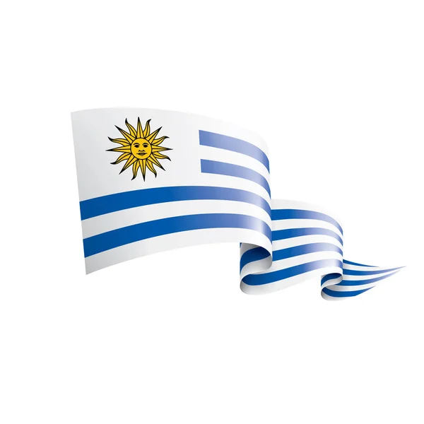 Uruguay flagga, vektor illustration på en vit bakgrund. — Stock vektor