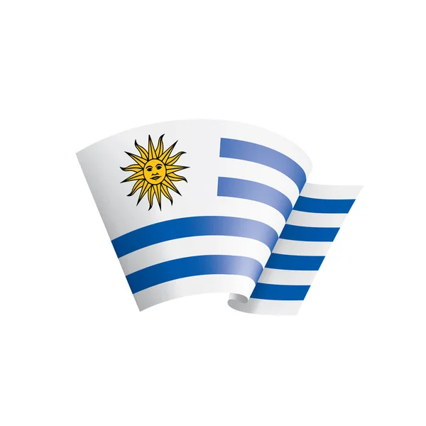 Σημαία Ουρουγουάης, διανυσματική απεικόνιση σε λευκό φόντο. — Διανυσματικό Αρχείο
