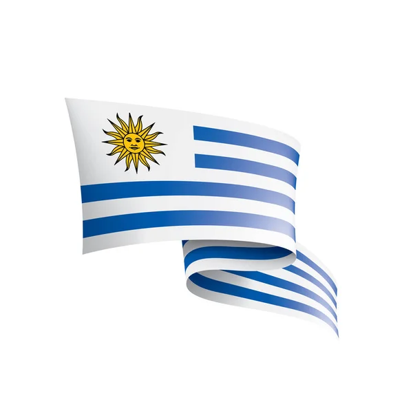 ウルグアイの旗白い背景のベクトルイラスト. — ストックベクタ