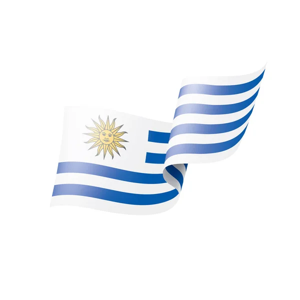 ウルグアイの旗白い背景のベクトルイラスト. — ストックベクタ