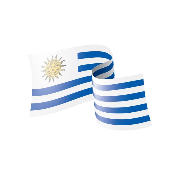 Bandera de Uruguay, ilustración vectorial sobre fondo blanco. — Vector de stock