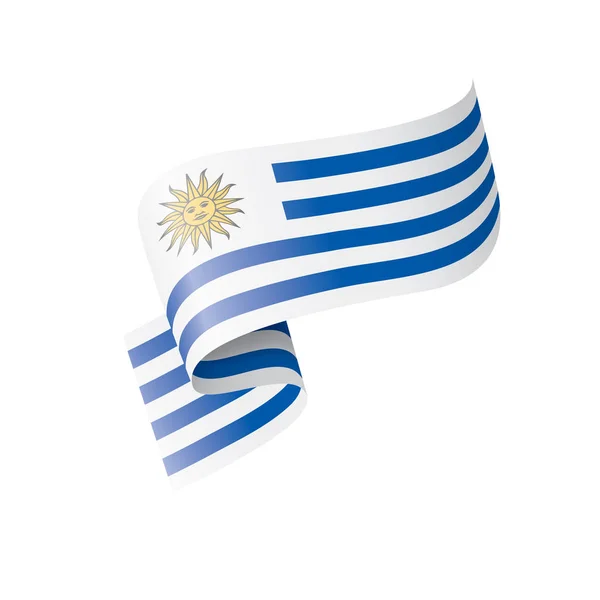 Bandera de Uruguay, ilustración vectorial sobre fondo blanco. — Archivo Imágenes Vectoriales