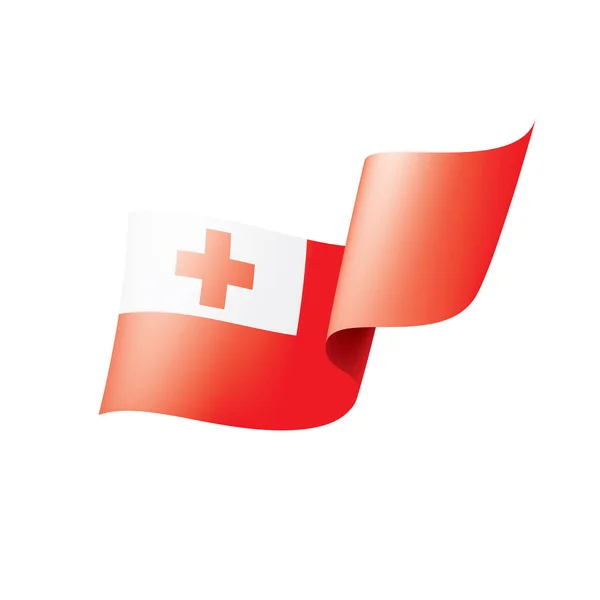 Tonga vlag, vector illustratie op een witte achtergrond. — Stockvector