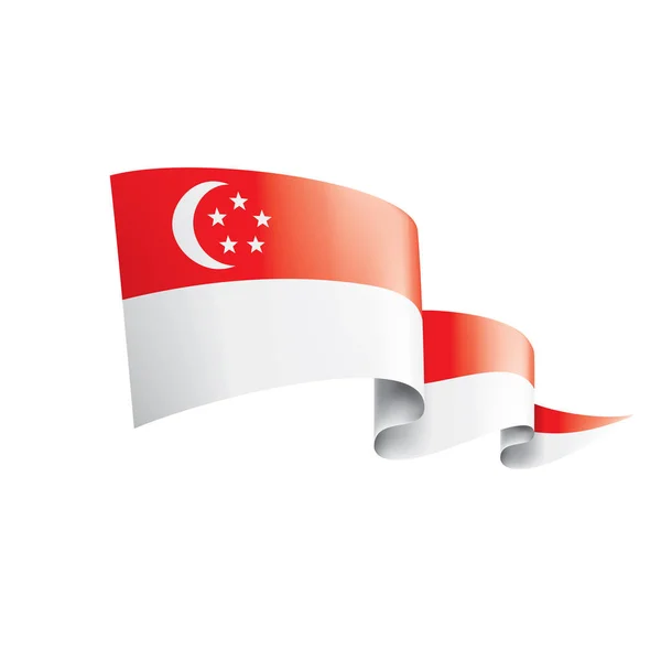 Singapore flag, vector illustration on a white background. — Stock Vector