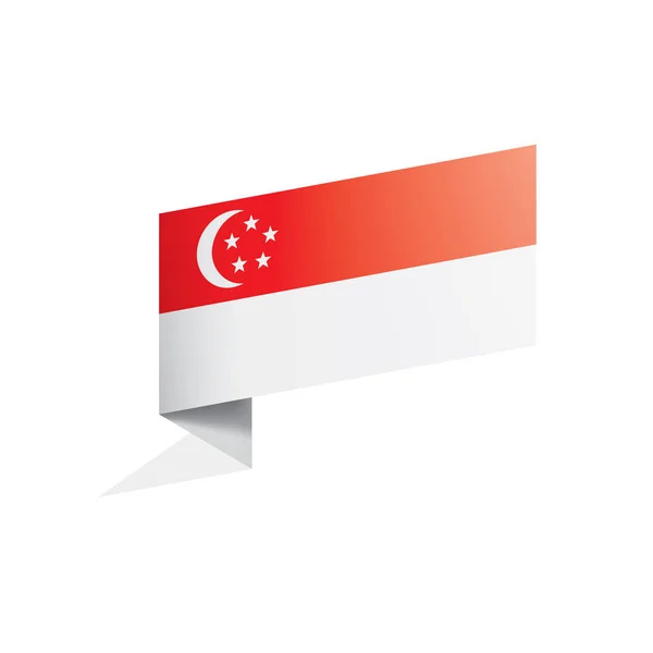 Drapeau de Singapour, illustration vectorielle sur fond blanc. — Image vectorielle