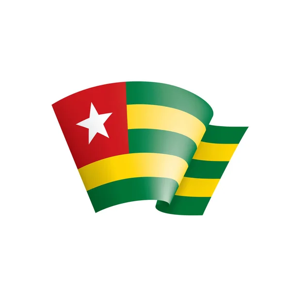 Togo flag, Vektorabbildung auf weißem Hintergrund. — Stockvektor