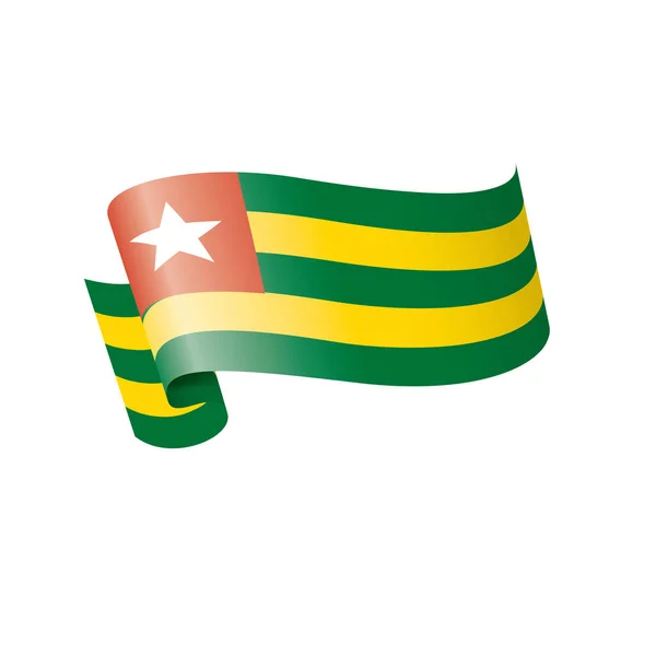 Togo flag, ilustración vectorial sobre fondo blanco. — Vector de stock