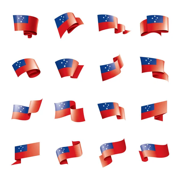 Bandeira de Samoa, ilustração vetorial sobre um fundo branco. — Vetor de Stock