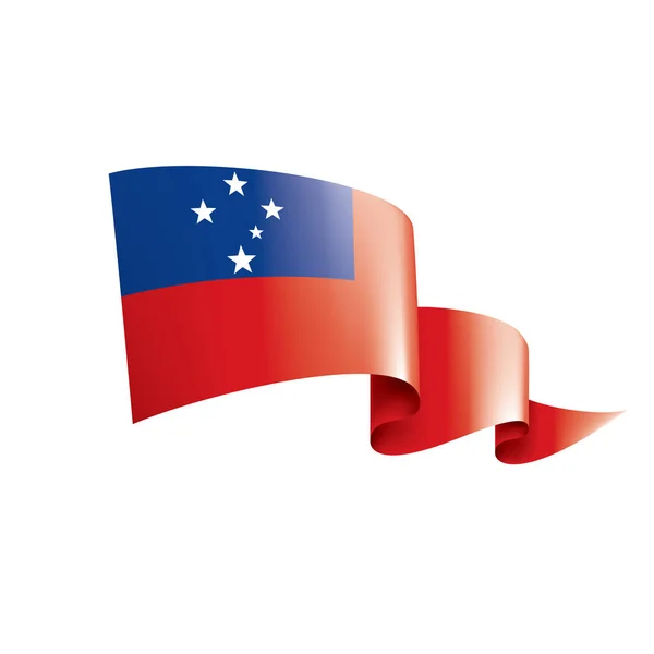 Bandiera Samoa, illustrazione vettoriale su sfondo bianco. — Vettoriale Stock
