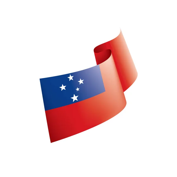 Samoa vlajka, vektorové ilustrace na bílém pozadí. — Stockový vektor