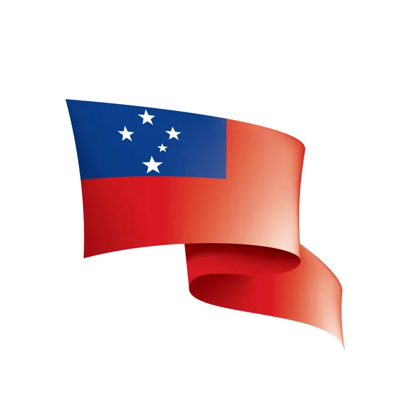 Bandera de Samoa, ilustración vectorial sobre fondo blanco. — Archivo Imágenes Vectoriales