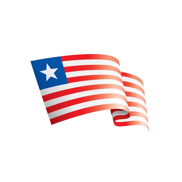 Libériai zászló, egy fehér háttér vektor illusztráció. — Stock Vector