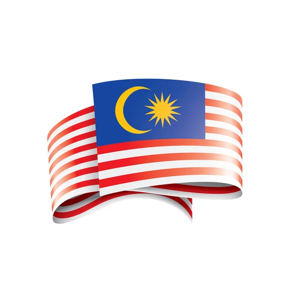 Bendera Malaysia, gambar vektor pada latar belakang putih . - Stok Vektor