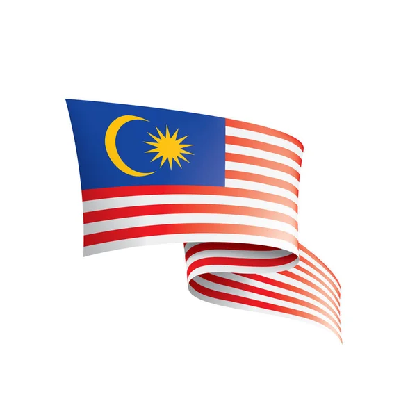 马来西亚旗子, 矢量例证在白色背景. — 图库矢量图片