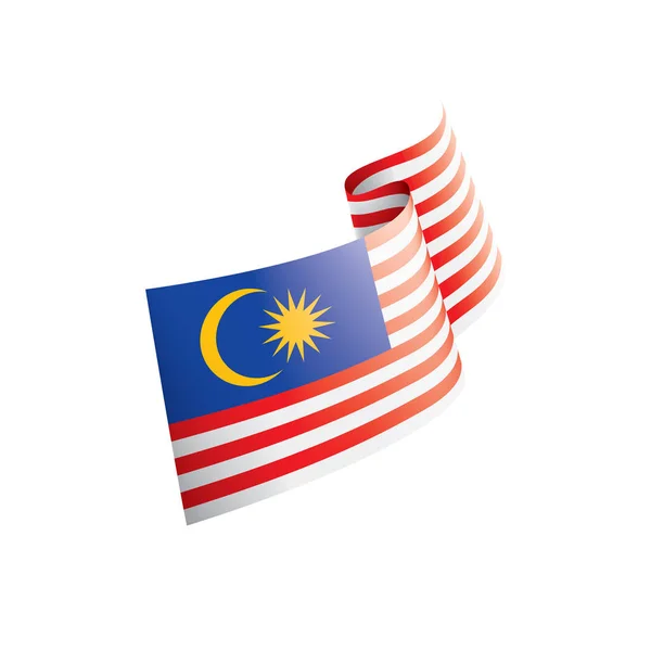 Флаг Малайзии, векторная иллюстрация на белом фоне . — стоковый вектор