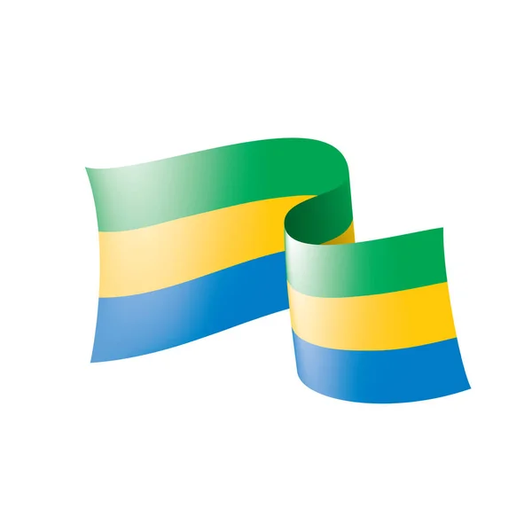 Bandera de Gabón, ilustración vectorial sobre fondo blanco. — Vector de stock