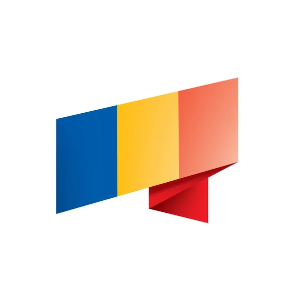 Bandiera ciad, illustrazione vettoriale su sfondo bianco . — Vettoriale Stock