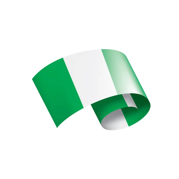 Vlag van Nigeria, vectorillustratie op een witte achtergrond. — Stockvector