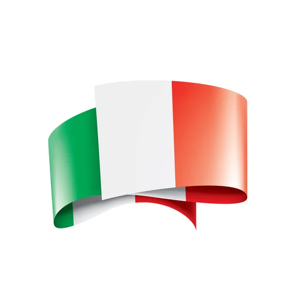 Italia bandiera, illustrazione vettoriale su sfondo bianco. — Vettoriale Stock