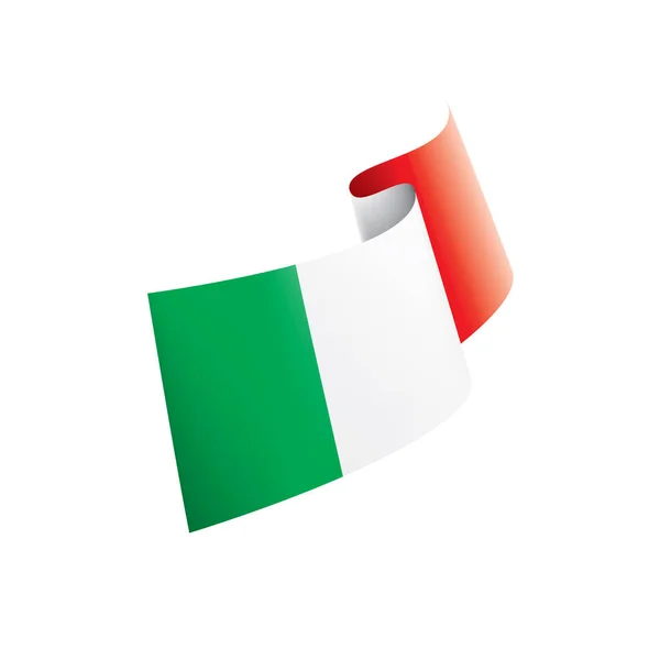 Italia bandiera, illustrazione vettoriale su sfondo bianco. — Vettoriale Stock