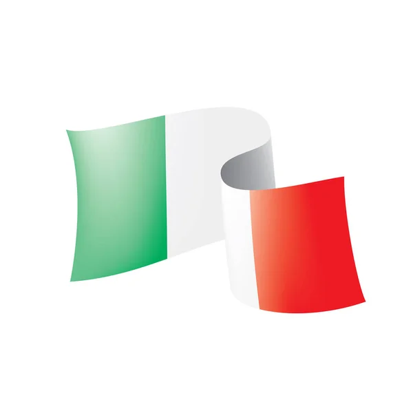 흰색 바탕에 벡터 삽화가 그려진 이탈리아 국기. — 스톡 벡터
