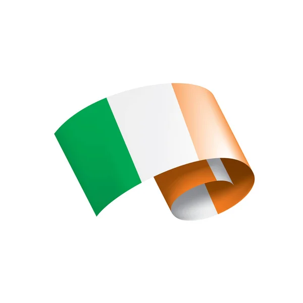 Bandera de Irlanda, ilustración vectorial sobre fondo blanco — Vector de stock