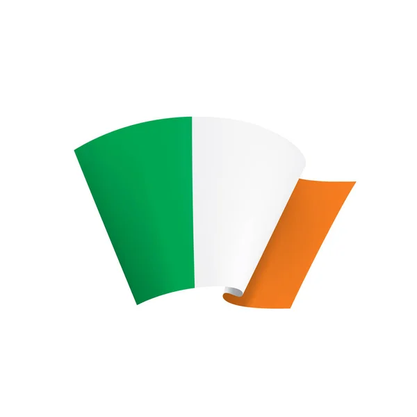 아일랜드 국기, 흰 배경 위의 벡터 삽화 — 스톡 벡터
