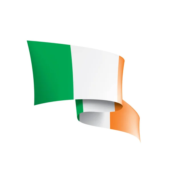 Σημαία Ιρλανδίας, διανυσματική απεικόνιση σε λευκό φόντο — Διανυσματικό Αρχείο