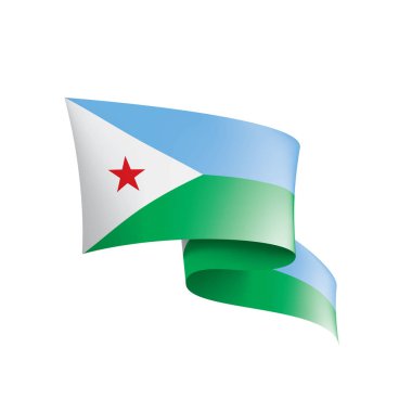 Cibuti bayrağı, beyaz bir arka plan üzerinde vektör çizim