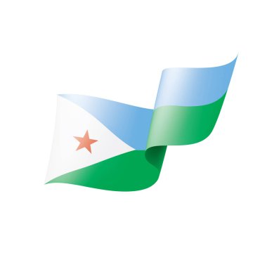 Cibuti bayrağı, beyaz bir arka plan üzerinde vektör çizim