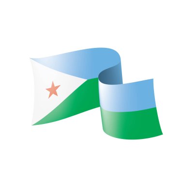 Cibuti bayrağı, beyaz bir arka plan üzerinde vektör çizim