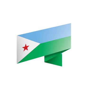 Cibuti bayrağı, beyaz bir arka plan üzerinde vektör çizim