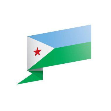 Cibuti bayrağı, beyaz bir arka plan üzerinde vektör çizim