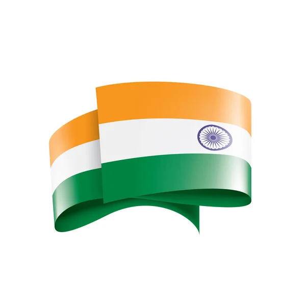 India flag, vector illustration on a white background — Stock Vector