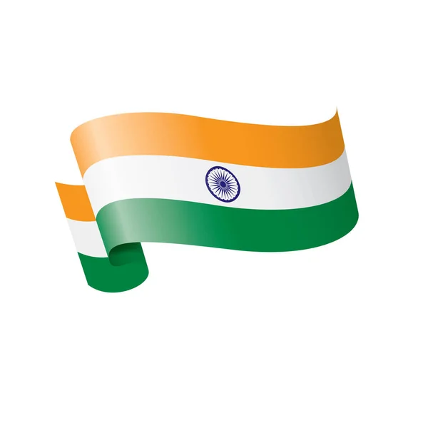 Флаг Индии, векторная иллюстрация на белом фоне — стоковый вектор