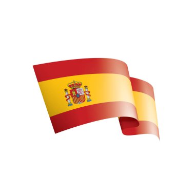 İspanya bayrağı, beyaz arkaplanda vektör illüstrasyonu